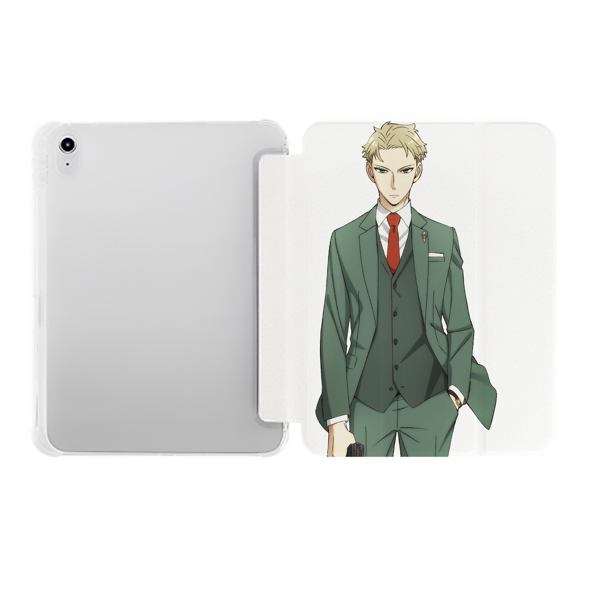 （画像用） SPY×FAMILY间谍家家酒 IPad ケース ペン収納付き 三つ折りスタンド PUレザー×シリコン 対応機種9.5/10.5/10.9インチ